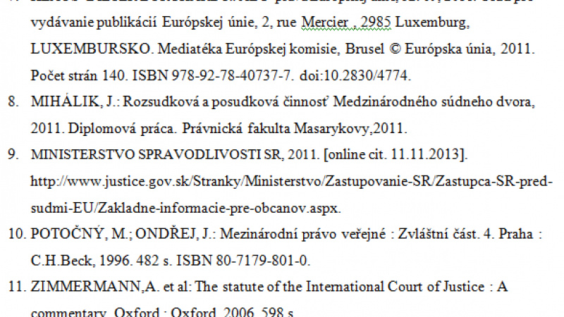 Rigorózne práce - Použitá literatúra vzor