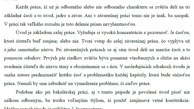 Rigorózne práce - Úvod